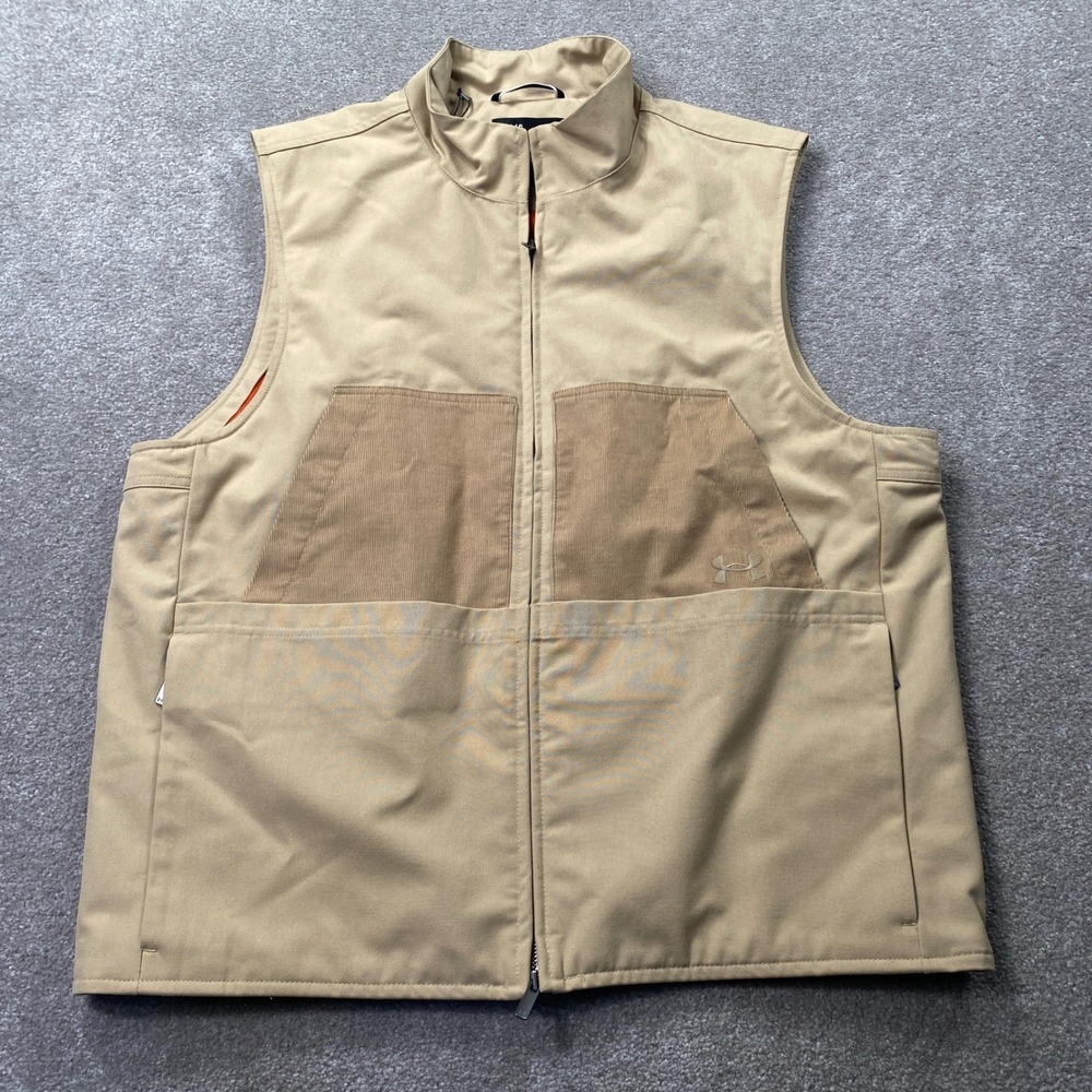 Under Armour Expanse Utility Vest Mens Large Tan Corduroy Quilted 6000881